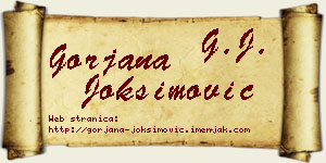 Gorjana Joksimović vizit kartica
